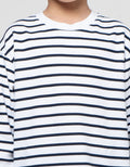 Suko Motif Garis Kaos Kerah Bulat Lengan Panjang Anak Laki-Laki