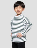 Suko Motif Garis Kaos Kerah Bulat Lengan Panjang Anak Laki-Laki