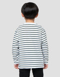 Suko Motif Garis Kaos Kerah Bulat Lengan Panjang Anak Laki-Laki