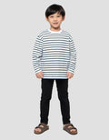 Suko Motif Garis Kaos Kerah Bulat Lengan Panjang Anak Laki-Laki