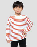 Suko Motif Garis Kaos Kerah Bulat Lengan Panjang Anak Laki-Laki