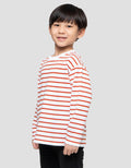 Suko Motif Garis Kaos Kerah Bulat Lengan Panjang Anak Laki-Laki