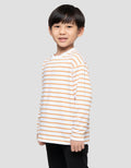 Suko Motif Garis Kaos Kerah Bulat Lengan Panjang Anak Laki-Laki
