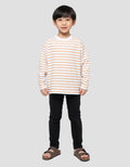 Suko Motif Garis Kaos Kerah Bulat Lengan Panjang Anak Laki-Laki