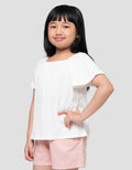 Suko Gathered Flared Lengan Flare Kaos Anak Perempuan