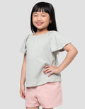 Suko Gathered Flared Lengan Flare Kaos Anak Perempuan