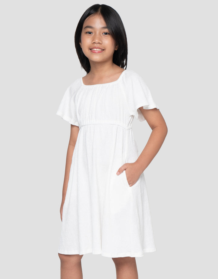 Suko Flare Lengan Pendek Gaun Anak Perempuan