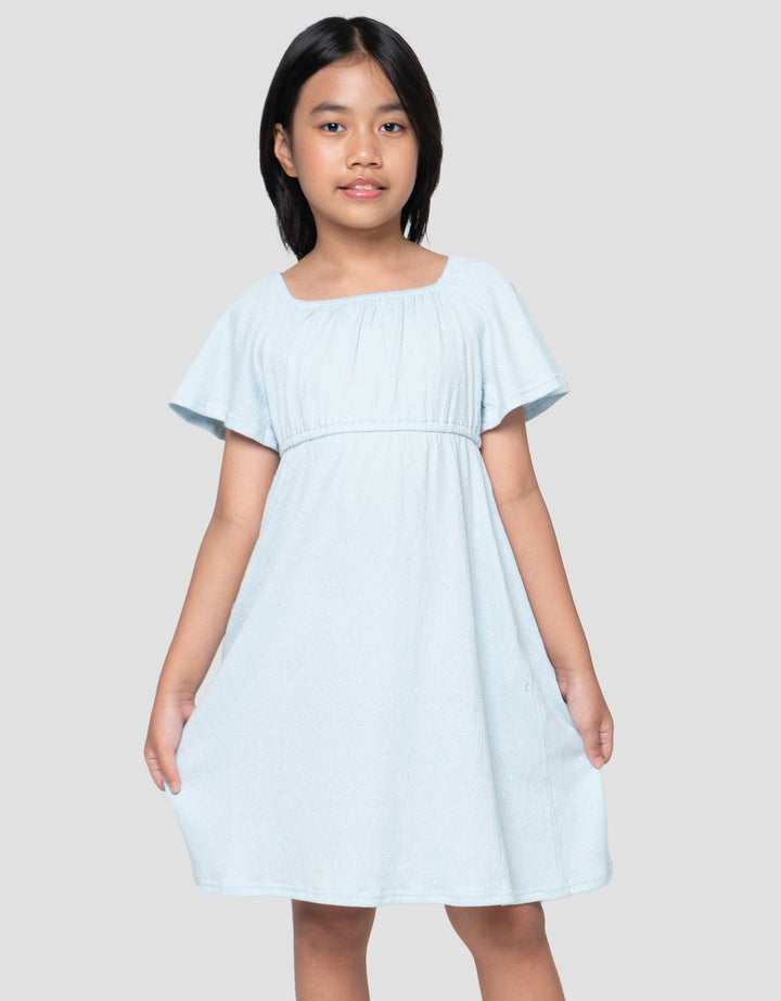 Suko Flare Lengan Pendek Gaun Anak Perempuan