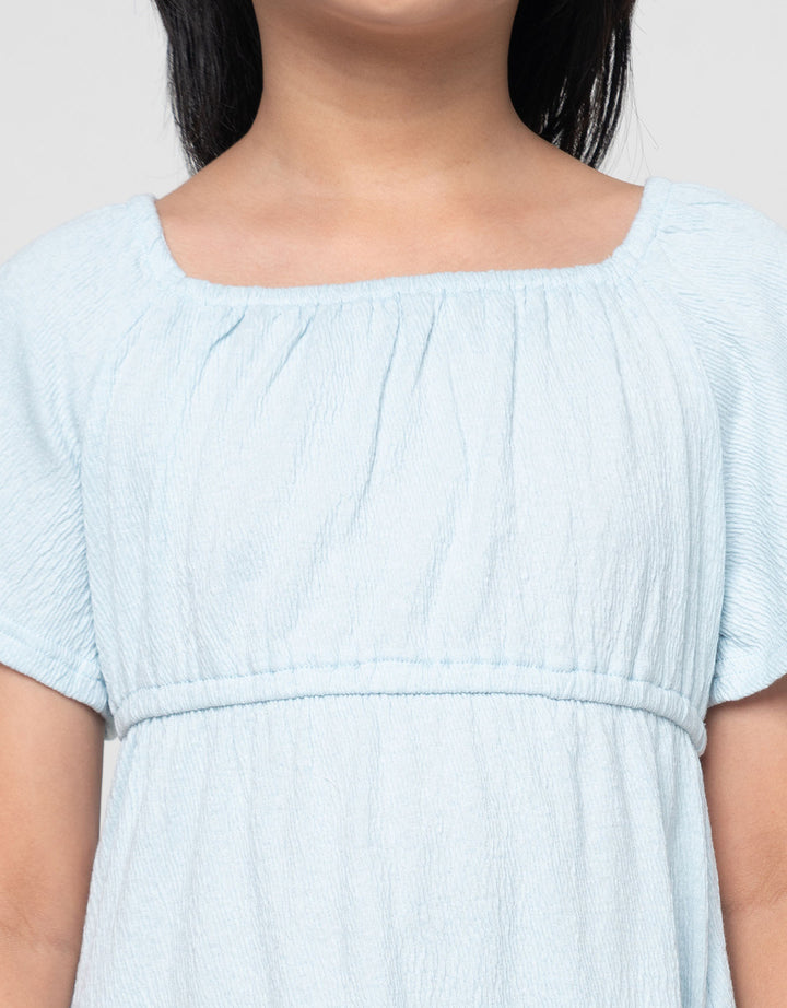 Suko Flare Lengan Pendek Gaun Anak Perempuan