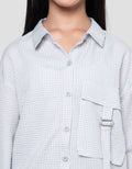 Nevada Crinkle Salur Kantong Kemeja Anak Perempuan