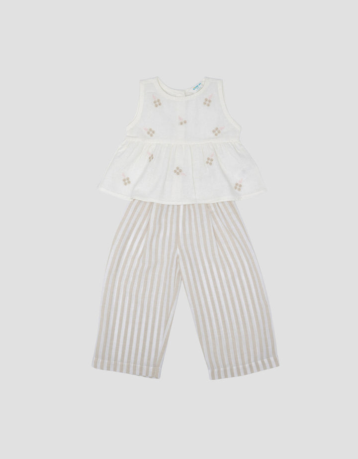 Little M Woven Sleeveless Embro Mase Pakaian Setelan Bayi