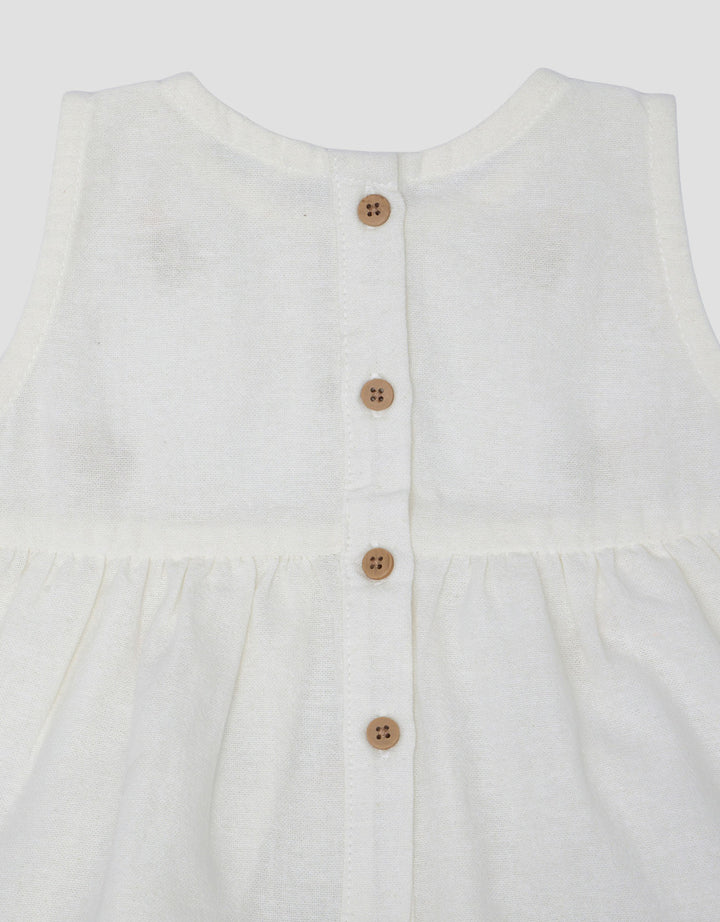 Little M Woven Sleeveless Embro Mase Pakaian Setelan Bayi