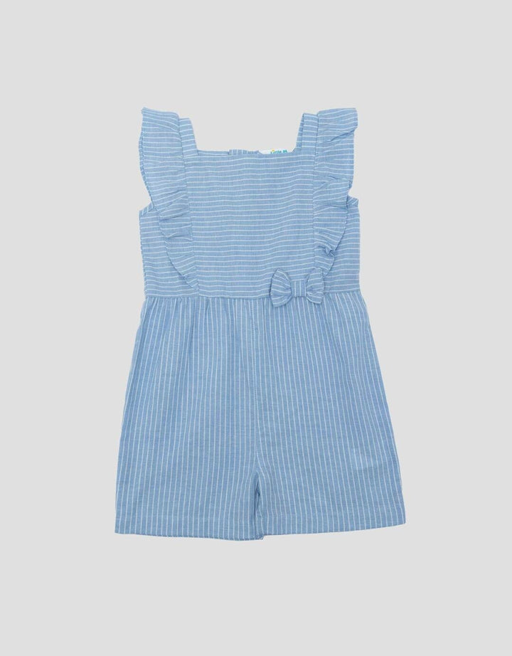 Little M Woven Chembrey Salur Jumpsuit Bayi