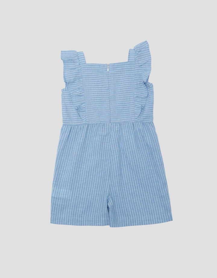Little M Woven Chembrey Salur Jumpsuit Bayi