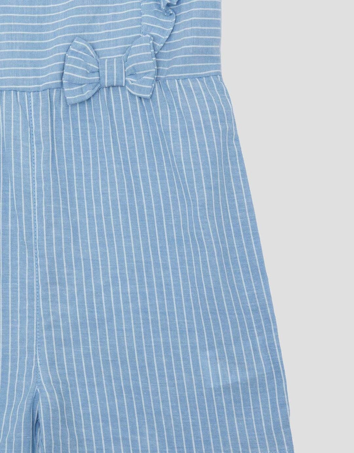 Little M Woven Chembrey Salur Jumpsuit Bayi