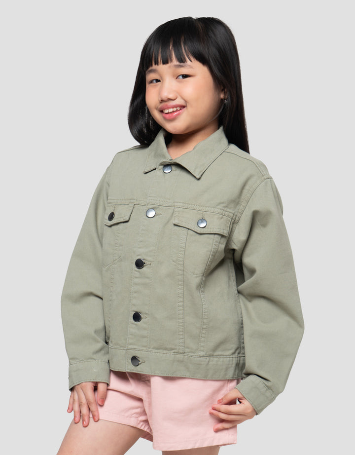 Suko Lengan Panjang Jaket Denim Anak Perempuan
