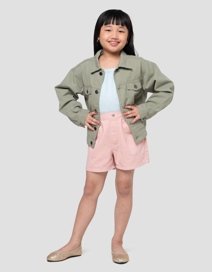 Suko Lengan Panjang Jaket Denim Anak Perempuan