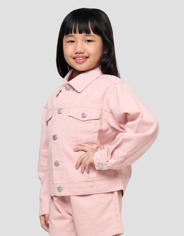 Suko Lengan Panjang Jaket Denim Anak Perempuan