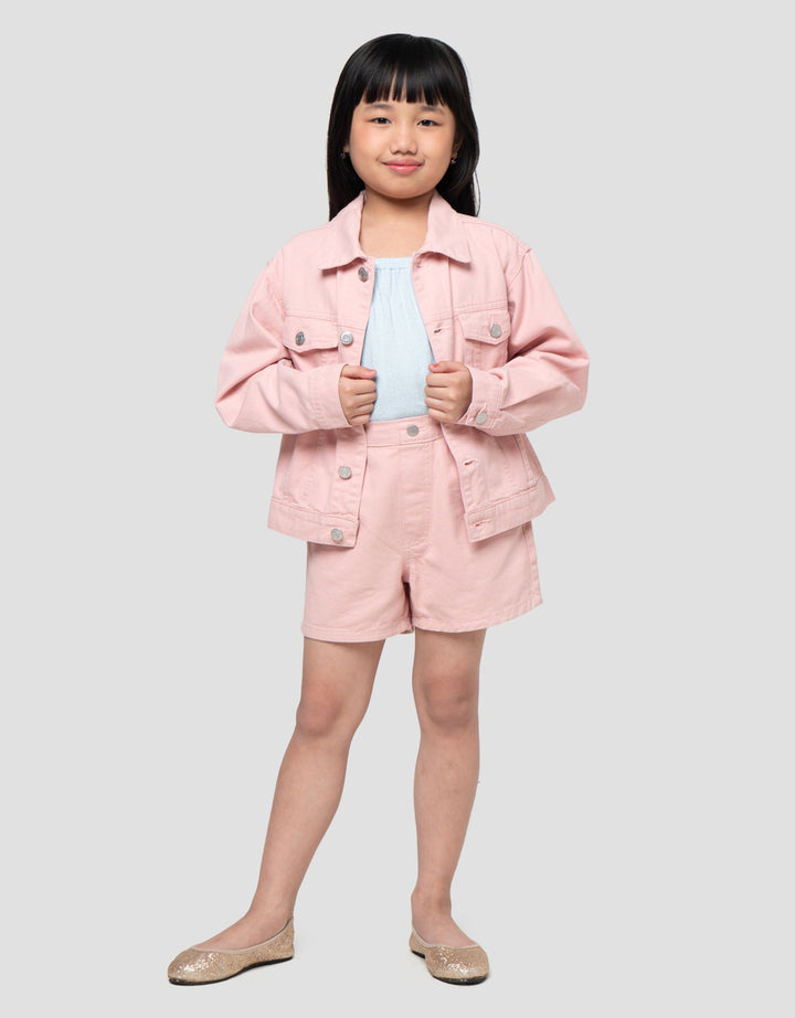Suko Lengan Panjang Jaket Denim Anak Perempuan