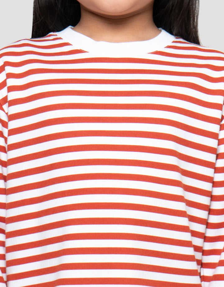 SUKO GARIS KERAH BULAT KAOS ANAK PEREMPUAN