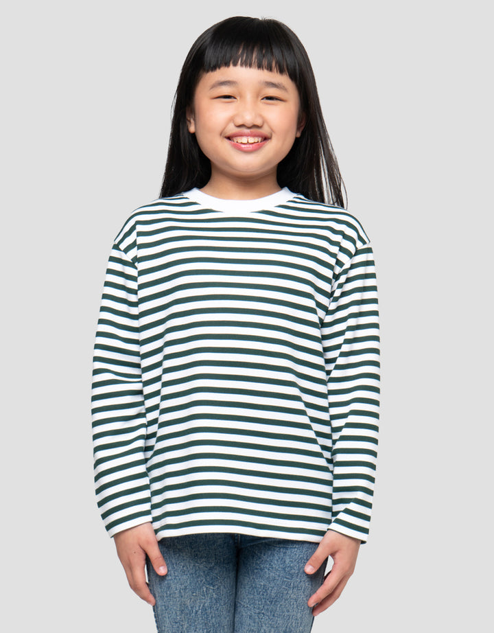 SUKO GARIS KERAH BULAT KAOS ANAK PEREMPUAN