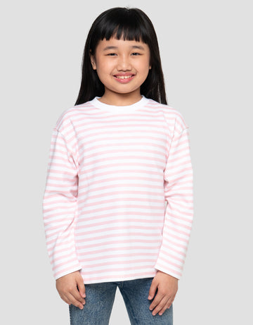 SUKO GARIS KERAH BULAT KAOS ANAK PEREMPUAN