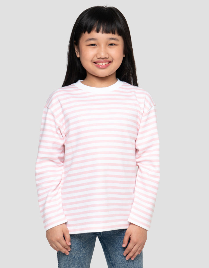 SUKO GARIS KERAH BULAT KAOS ANAK PEREMPUAN