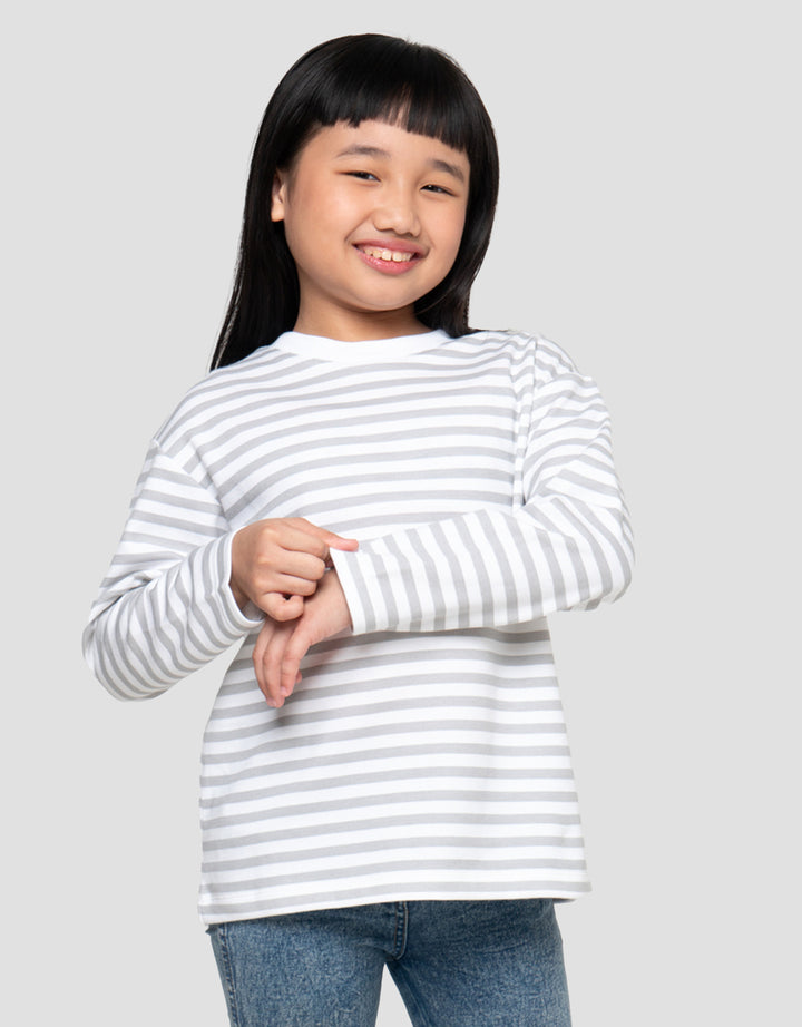 SUKO GARIS KERAH BULAT KAOS ANAK PEREMPUAN