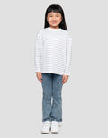 SUKO GARIS KERAH BULAT KAOS ANAK PEREMPUAN