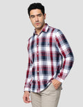 Lois Print Check Kemeja Lengan Panjang Pria