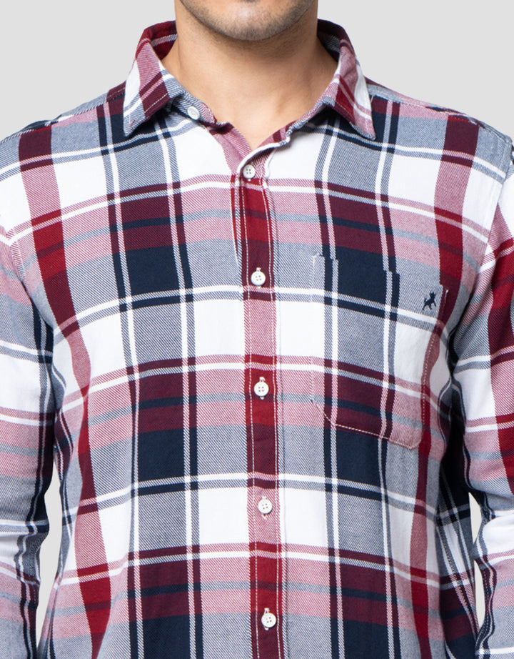 Lois Print Check Kemeja Lengan Panjang Pria