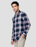 Lois Full Print Check Kemeja Lengan Panjang Pria