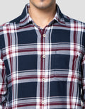 Lois Full Print Check Kemeja Lengan Panjang Pria