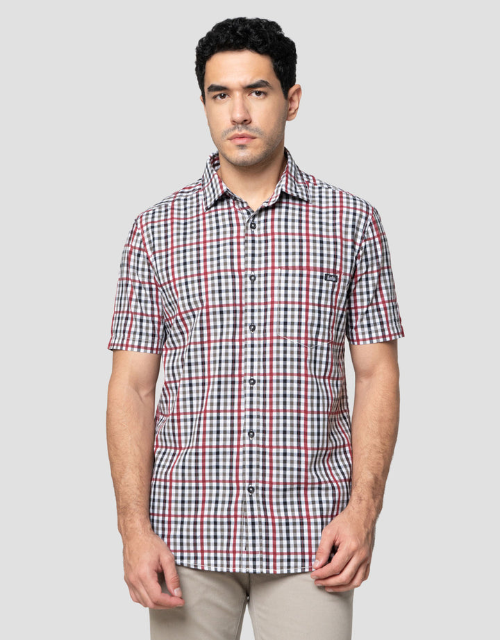 Lois Print Checks Kemeja Pria