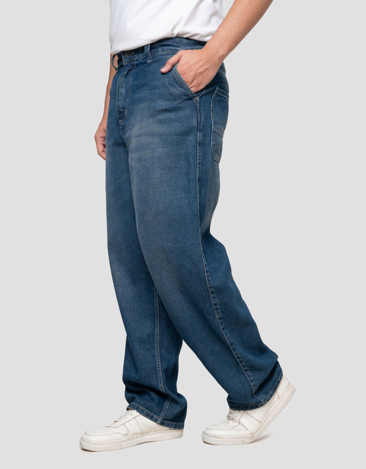 Nevada Basic Vintage Supper Baggy Fit Celana Denim Pria