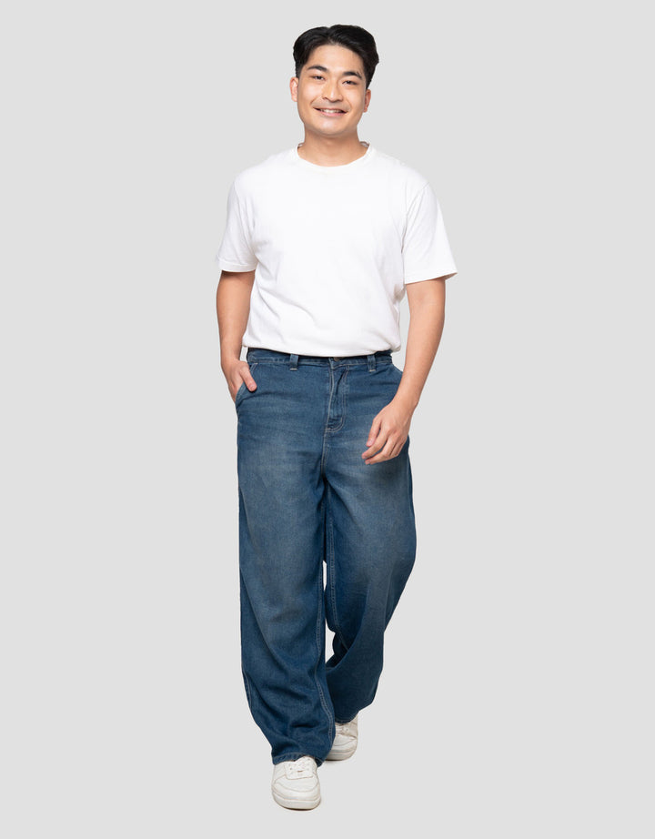 Nevada Basic Vintage Supper Baggy Fit Celana Denim Pria