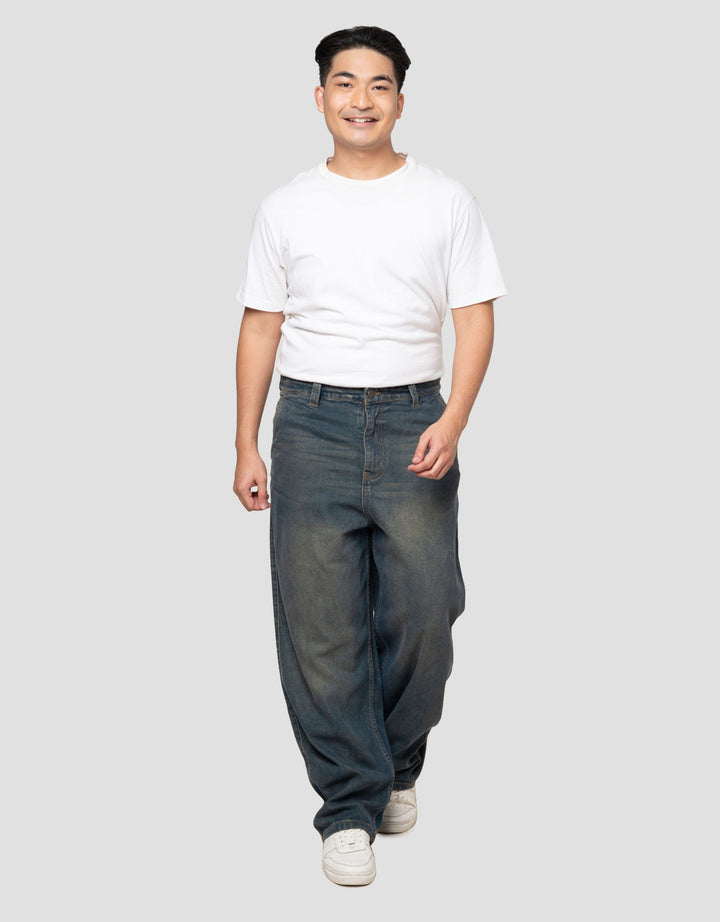 Nevada Basic Vintage Supper Baggy Fit Celana Denim Pria