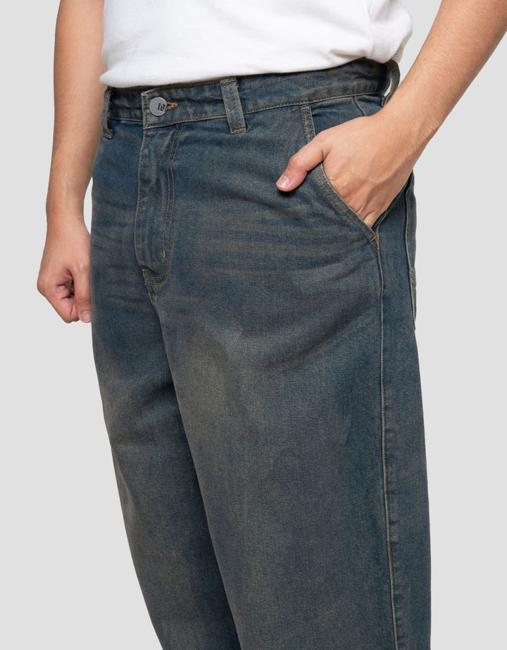 Nevada Basic Vintage Supper Baggy Fit Celana Denim Pria