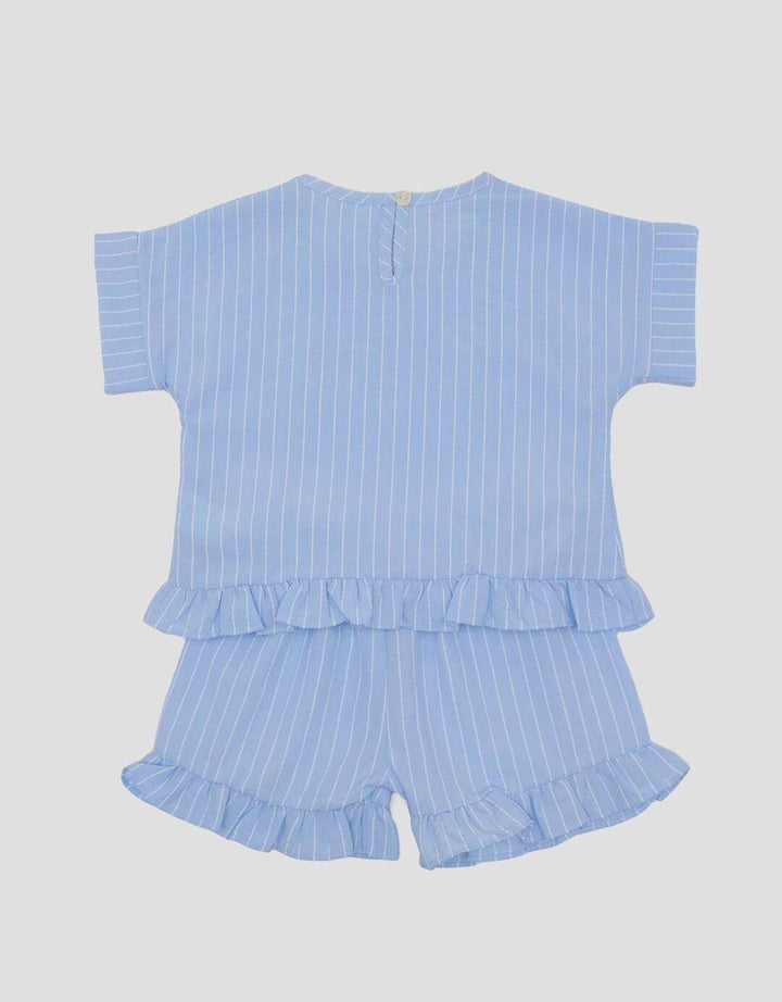 Little M Woven Salur Yarndyed Pakaian Setelan Bayi