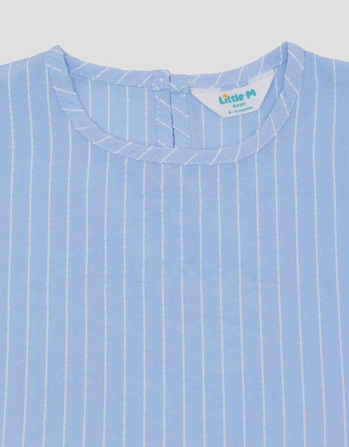 Little M Woven Salur Yarndyed Pakaian Setelan Bayi