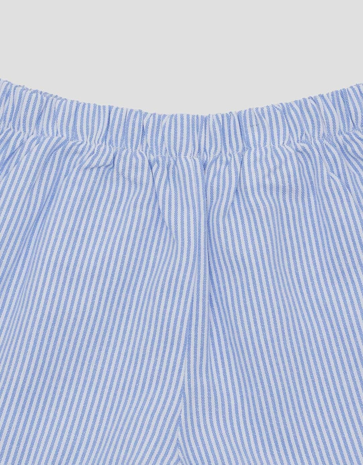 Little M Woven Mix Double Knit With Bow Pakaian Setelan Bayi