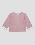 Little M Double Layer With Flower Print Jaket Cardigan Bayi