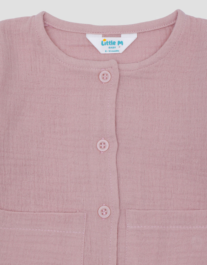 Little M Double Layer With Flower Print Jaket Cardigan Bayi