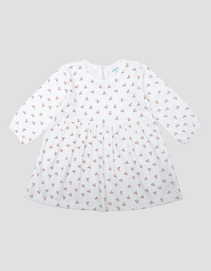 Little M Doubleknit Fullprint Bunga Mini Dress Bayi