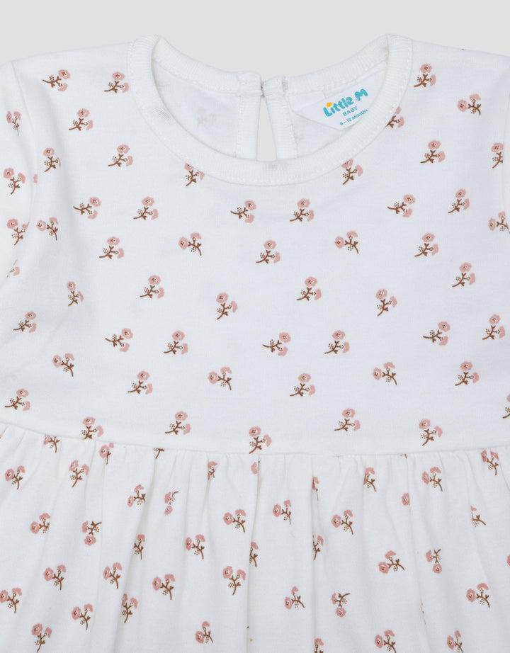 Little M Doubleknit Fullprint Bunga Mini Dress Bayi