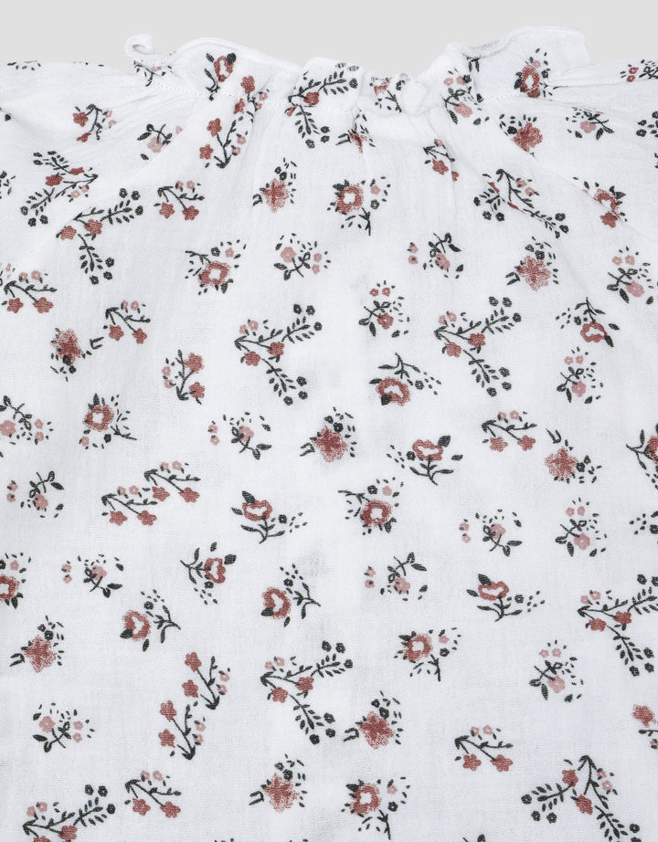 Little M Woven Fullprint Flowers Pakaian Setelan Bayi