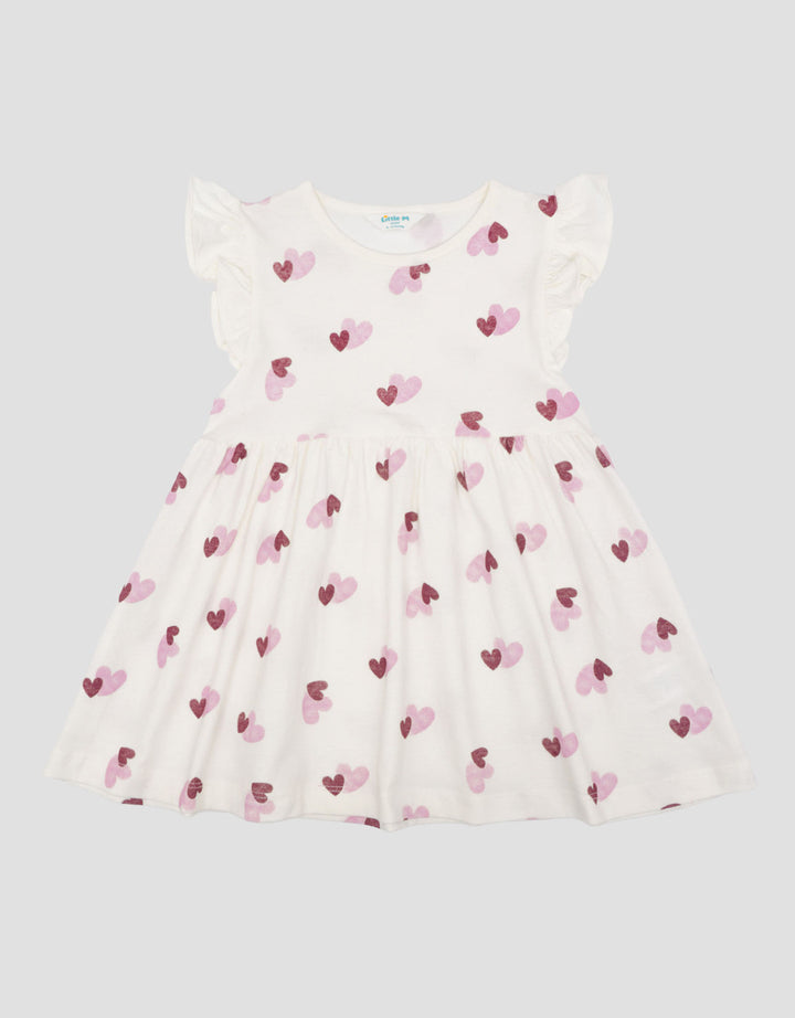Little M Jersey Fullprint Twin Love Dress Bayi