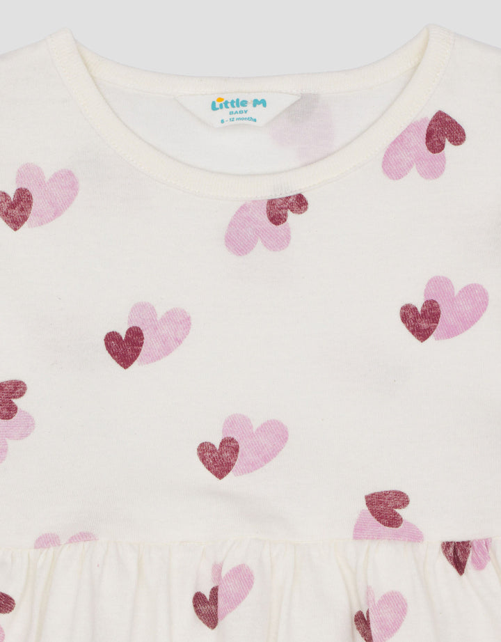 Little M Jersey Fullprint Twin Love Dress Bayi