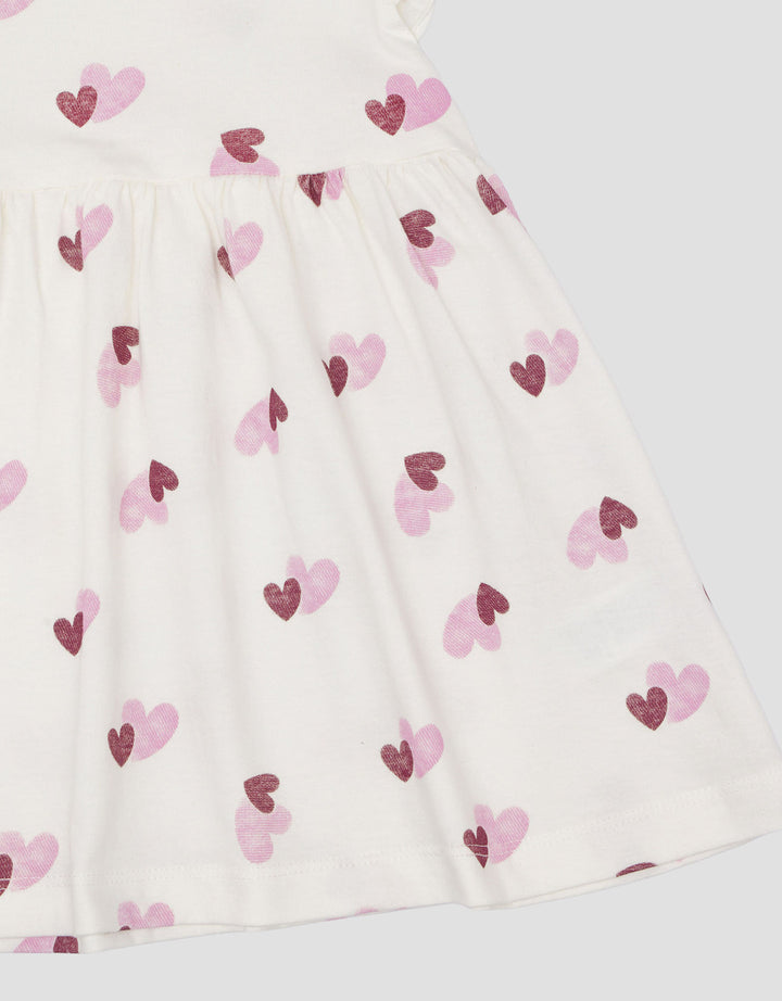 Little M Jersey Fullprint Twin Love Dress Bayi