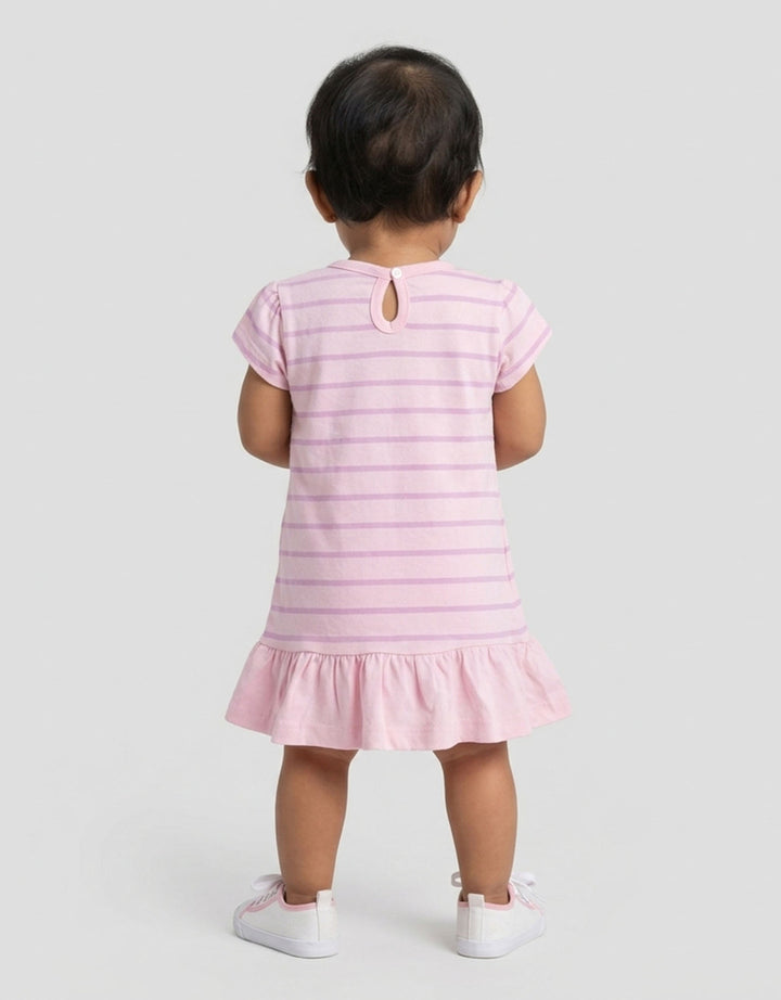 Little M Jersey Fullprint Salur Mini Dress Bayi
